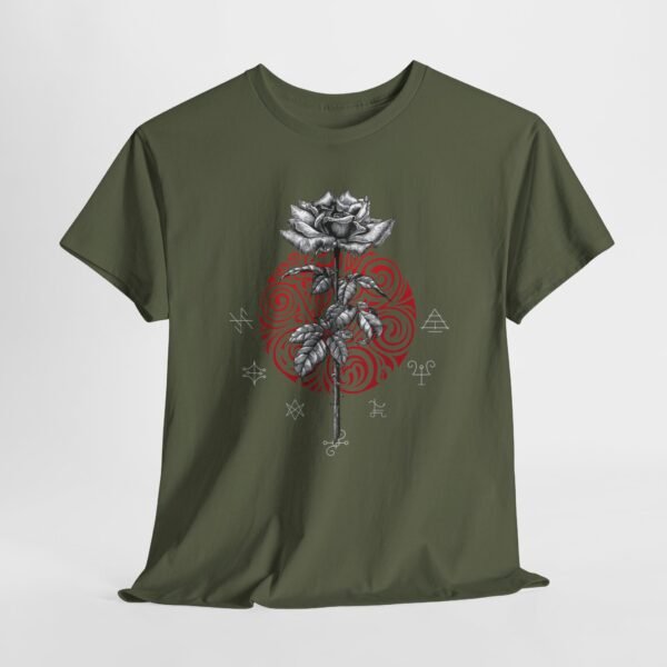 Mystic Bloom: Rose on Mandala T-shirt | Unisex Heavy Cotton Tee - Image 33