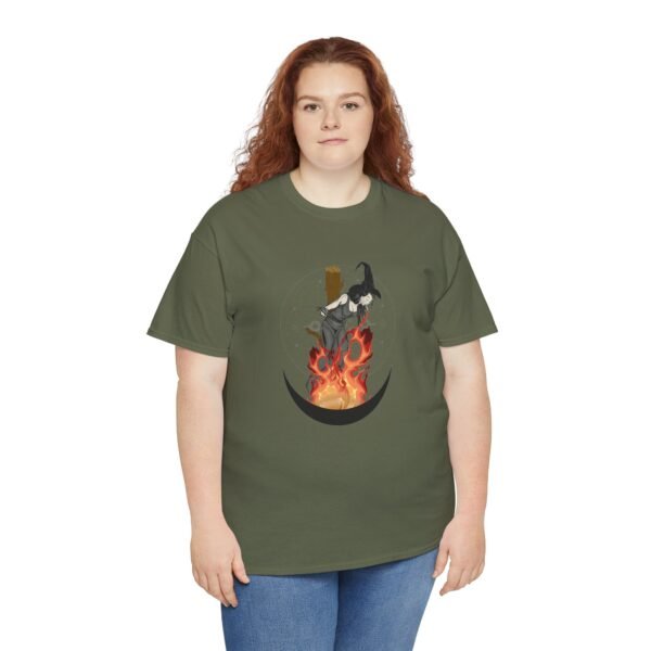 Unyielding Witch: Defiance in the Flames | Unisex Heavy Cotton Tee - Image 42