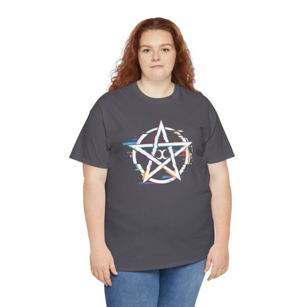 Glitch Pentacle: Unleash Digital Magic   | Unisex Heavy Cotton Tee - Image 69