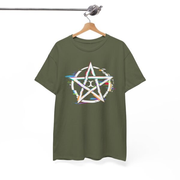 Glitch Pentacle: Unleash Digital Magic   | Unisex Heavy Cotton Tee - Image 34