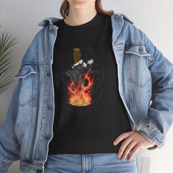 Unyielding Witch: Defiance in the Flames | Unisex Heavy Cotton Tee - Image 23