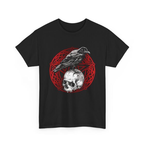 Mystic Messenger: Crow on Skull T-shirt | Unisex Heavy Cotton Tee - Image 3