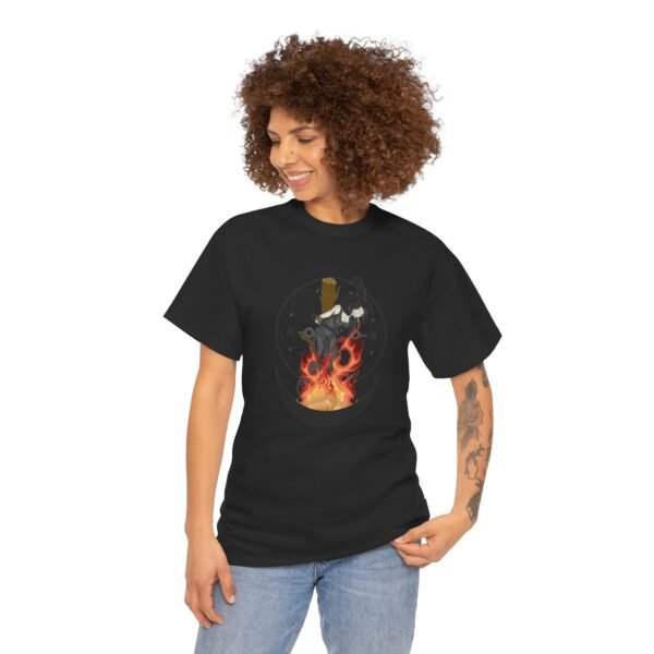 Unyielding Witch: Defiance in the Flames | Unisex Heavy Cotton Tee - Image 11