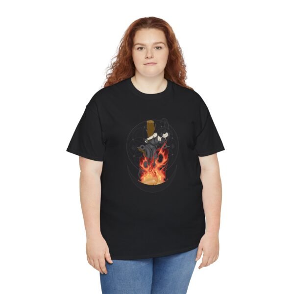 Unyielding Witch: Defiance in the Flames | Unisex Heavy Cotton Tee - Image 15