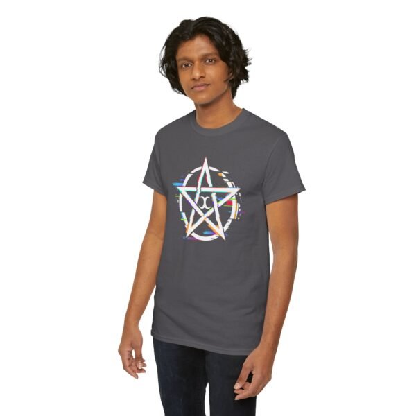 Glitch Pentacle: Unleash Digital Magic   | Unisex Heavy Cotton Tee - Image 73