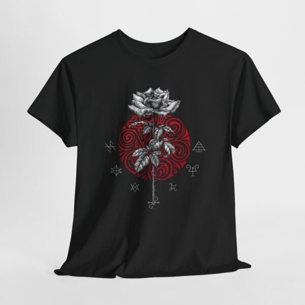 Mystic Bloom: Rose on Mandala T-shirt | Unisex Heavy Cotton Tee - Image 6