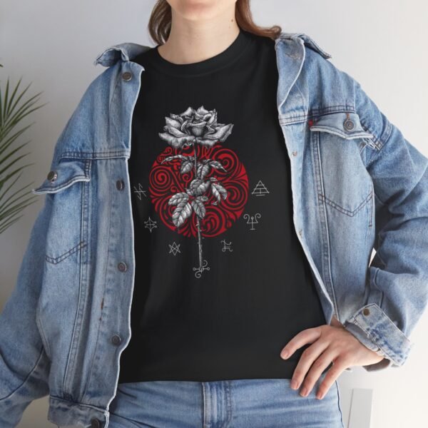 Mystic Bloom: Rose on Mandala T-shirt | Unisex Heavy Cotton Tee - Image 23