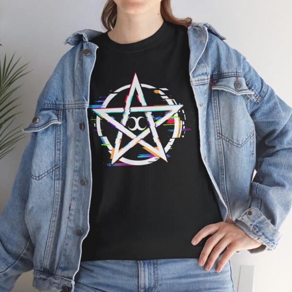 Glitch Pentacle: Unleash Digital Magic   | Unisex Heavy Cotton Tee - Image 23