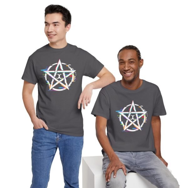 Glitch Pentacle: Unleash Digital Magic   | Unisex Heavy Cotton Tee - Image 80