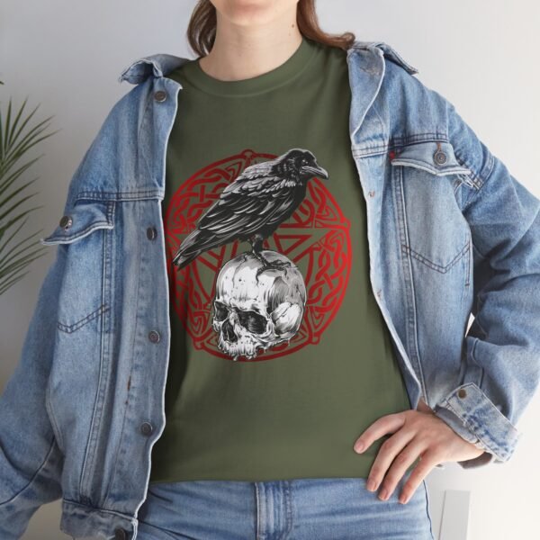 Mystic Messenger: Crow on Skull T-shirt | Unisex Heavy Cotton Tee - Image 50