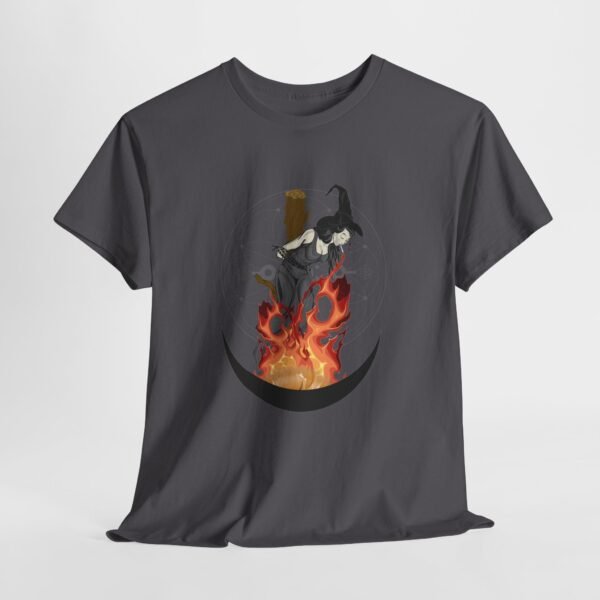 Unyielding Witch: Defiance in the Flames | Unisex Heavy Cotton Tee - Image 60