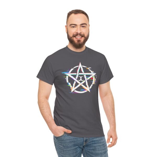 Glitch Pentacle: Unleash Digital Magic   | Unisex Heavy Cotton Tee - Image 67