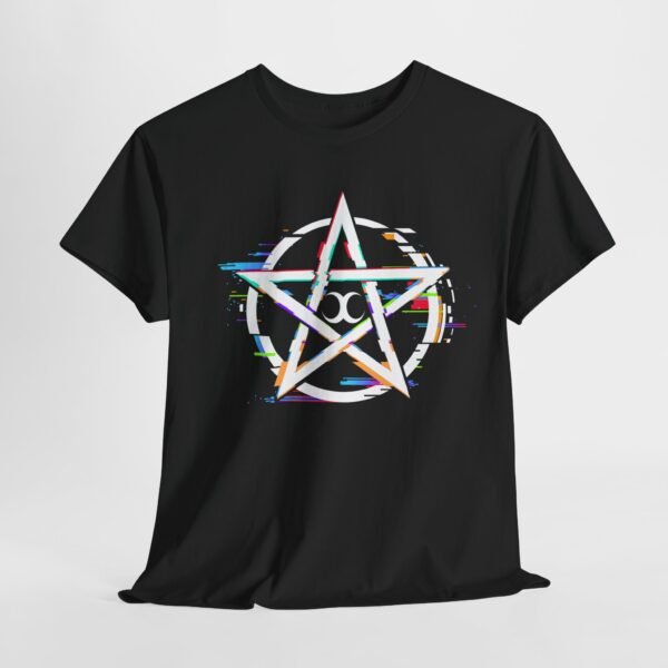 Glitch Pentacle: Unleash Digital Magic   | Unisex Heavy Cotton Tee - Image 6