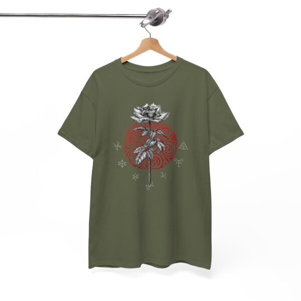 Mystic Bloom: Rose on Mandala T-shirt | Unisex Heavy Cotton Tee - Image 34