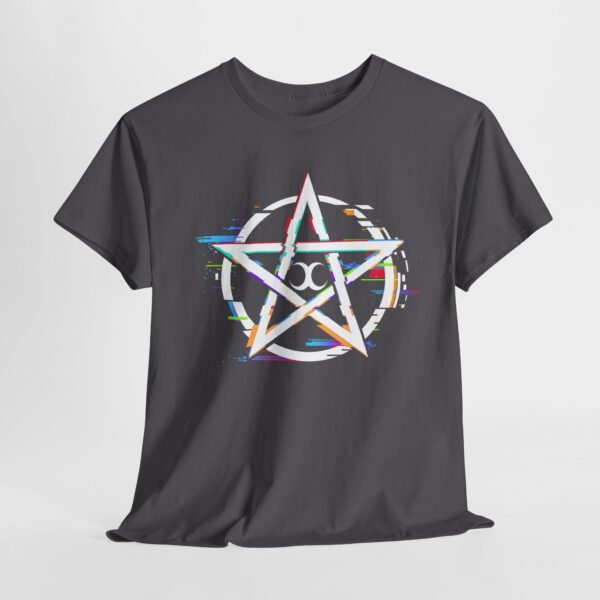 Glitch Pentacle: Unleash Digital Magic   | Unisex Heavy Cotton Tee - Image 60