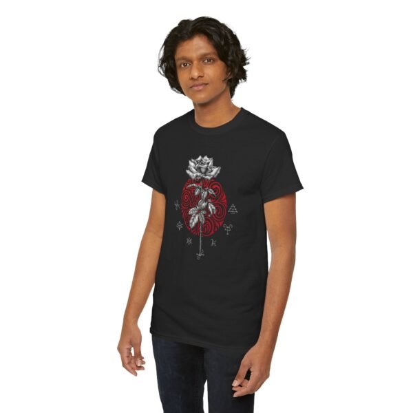 Mystic Bloom: Rose on Mandala T-shirt | Unisex Heavy Cotton Tee - Image 19