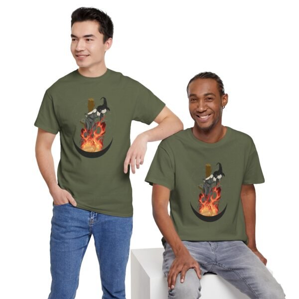 Unyielding Witch: Defiance in the Flames | Unisex Heavy Cotton Tee - Image 53