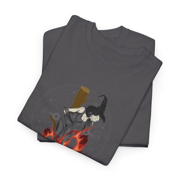 Unyielding Witch: Defiance in the Flames | Unisex Heavy Cotton Tee - Image 59