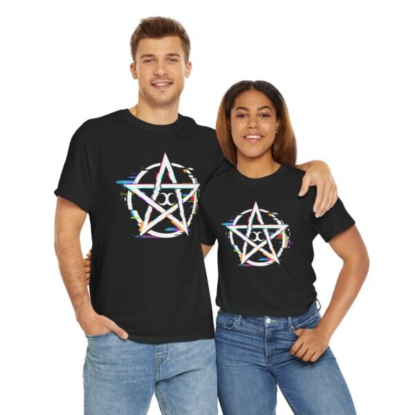 Glitch Pentacle: Unleash Digital Magic   | Unisex Heavy Cotton Tee - Image 24