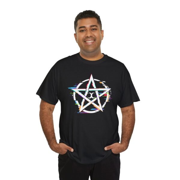 Glitch Pentacle: Unleash Digital Magic   | Unisex Heavy Cotton Tee - Image 17